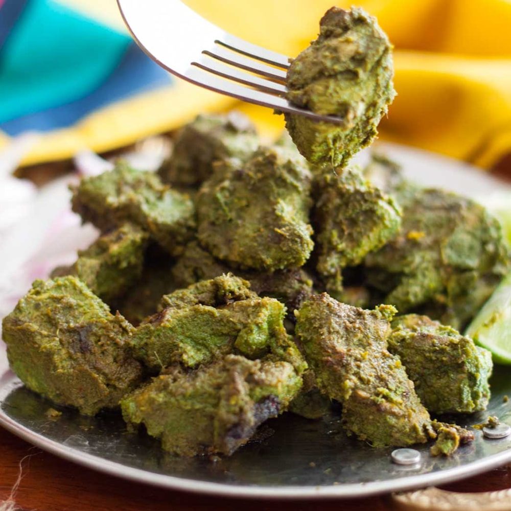 hariyali  chicken  tikka